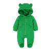 Solid Color Newborn Baby Boy Clothes Long Sleeve Hooded Zipper Baby Clothes Girls Footies Winter Warm Infant Clothing 3-24Months