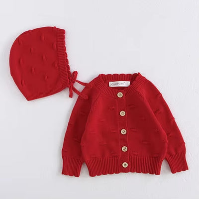 2025 New Autumn 0-3Yrs Toddler Baby Girl Knitting Cardigan Coat Long Sleeved Solid Color Newborn Baby Girls Sweater Coat