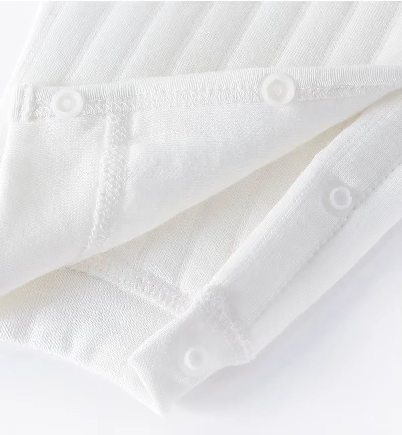 Boys Girls One Piece Outfit 100% Cotton Newborn Baby Long Sleeve Romper Infant Solid Knitting Thin Jumpsuit for Seasons