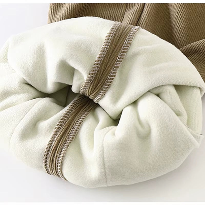 Winter Kids Sweatpants 1-8T Solid Color Thicken Girls Trousers Loose Boys Leisure Pants Korean Children Fleece Trousers