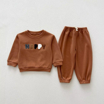 NEW Autumn Children'S Clothing Pullover Set 0-4 Y Boys Sweatshirt and Pants 2PCS Girls Letter Hoodies Suit Kid'S Outfit