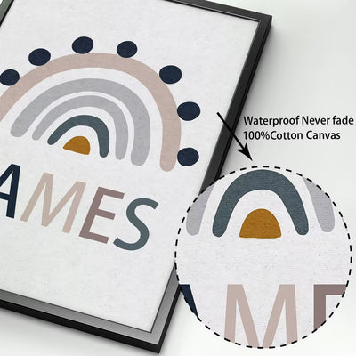 Boho Car Traffic Rainbow Alphabet Digit Wall Art Canvas Painting Nordic Cartoon Posters and Prints Pictures Baby Kids Room Decor