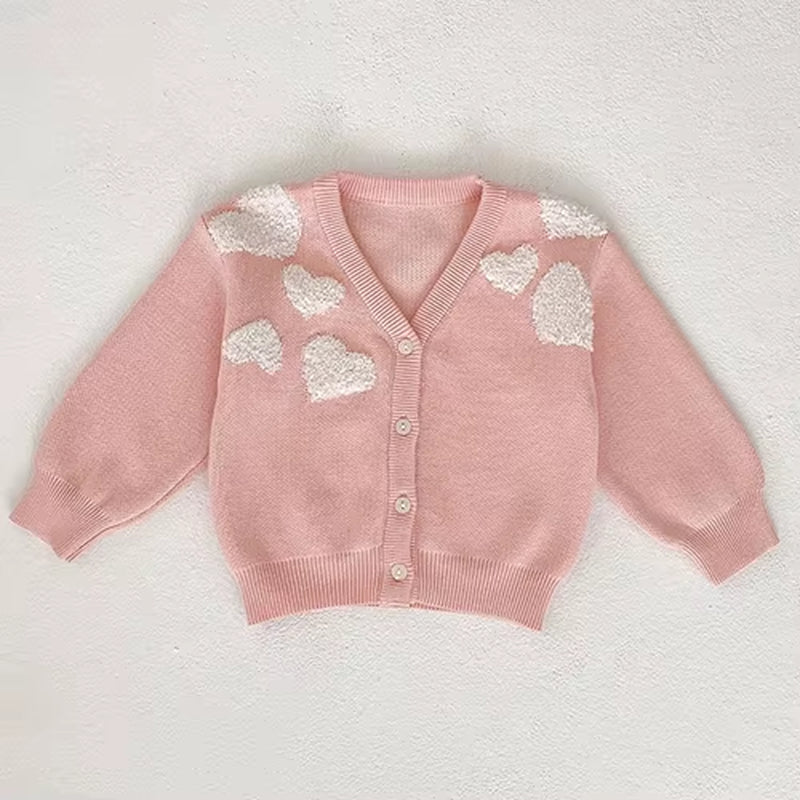 2025 New Autumn 0-3Yrs Toddler Baby Girl Knitting Cardigan Coat Long Sleeved Solid Color Newborn Baby Girls Sweater Coat