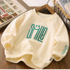 New Big Size Spring Autumn Boys Shirt Fashion Letter Smile Full Sleeve Teenager Boys Sweatshirt 3-12 Years Children Top Clothes
