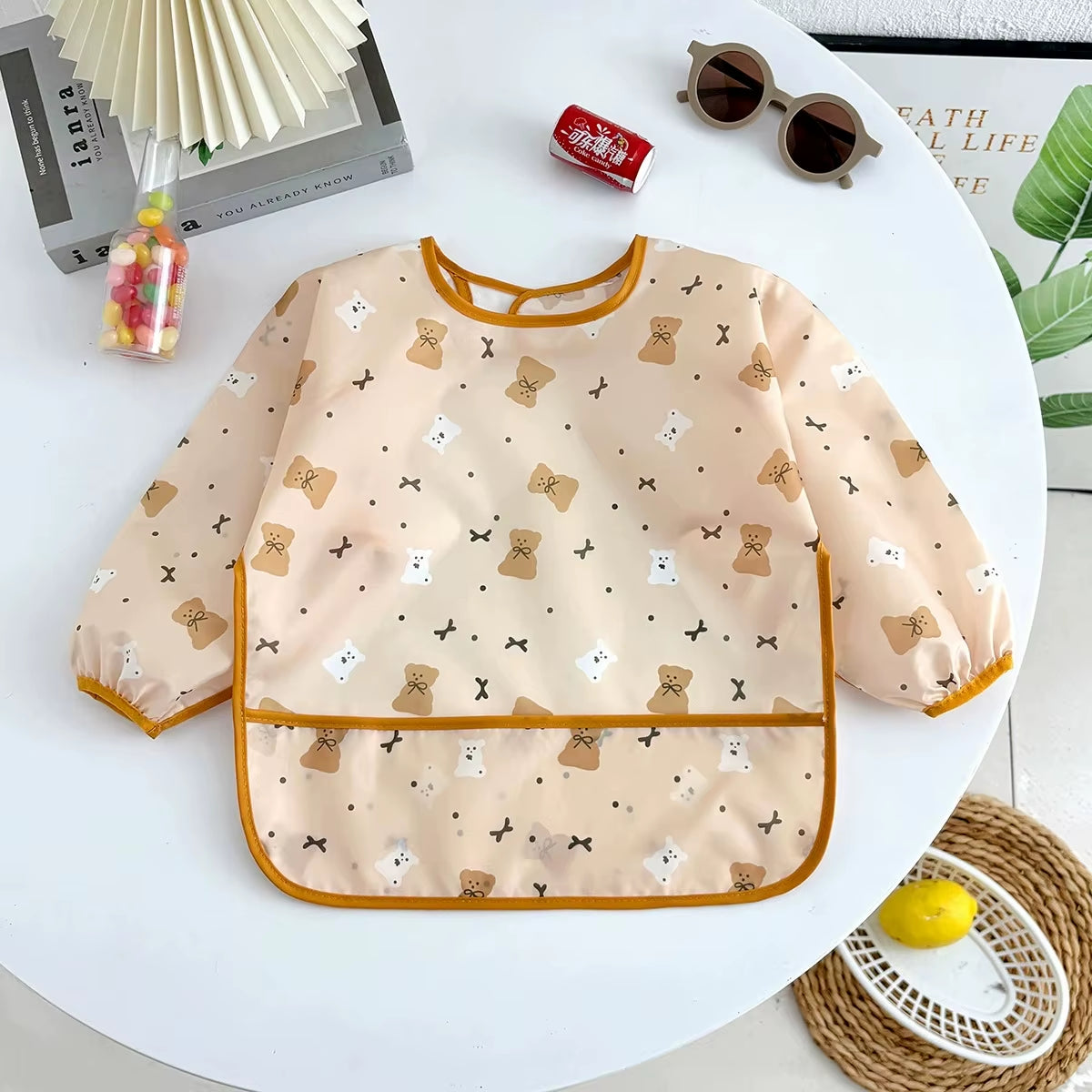 Waterproof Full Sleeve Baby Bibs Children Apron Long Sleeve Feeding Smock Kids Eating Breastplate Infant Scarf Clothing