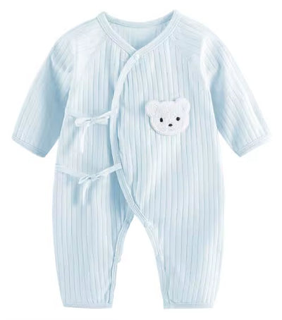 Boys Girls One Piece Outfit 100% Cotton Newborn Baby Long Sleeve Romper Infant Solid Knitting Thin Jumpsuit for Seasons