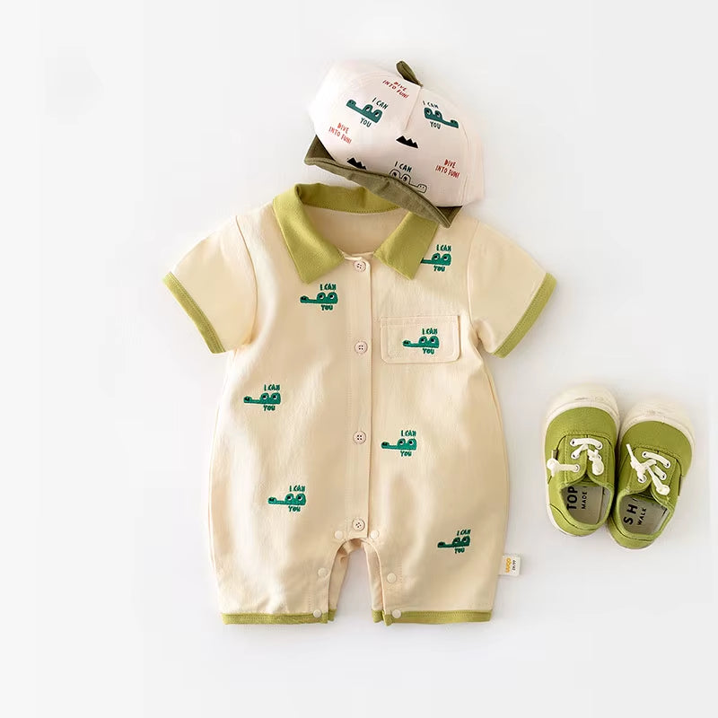 2024 Baby Summer Clothes Crocodile Boys Romper Cotton Baby Boy Jumpsuit Newborn Clothing