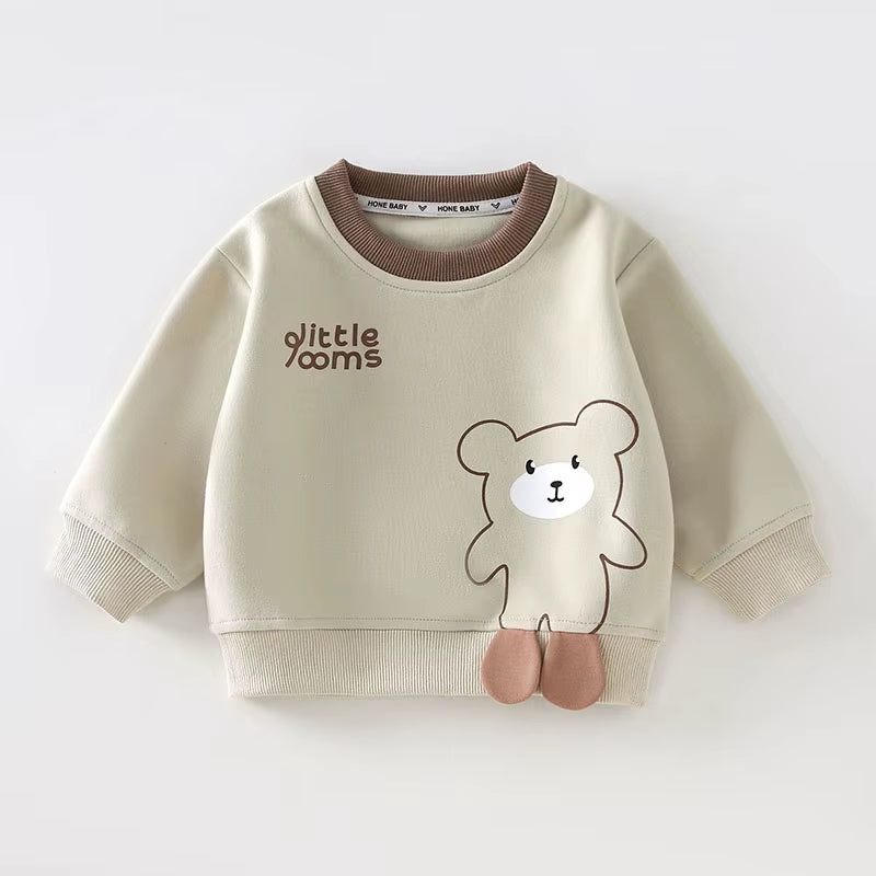 New Autumn Baby Hoodie 9M-4T Cute Leisure Kids Bear Pullover Korean Version Loose Girls Sweatshirt Children Clothes