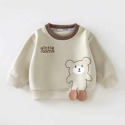 New Autumn Baby Hoodie 9M-4T Cute Leisure Kids Bear Pullover Korean Version Loose Girls Sweatshirt Children Clothes