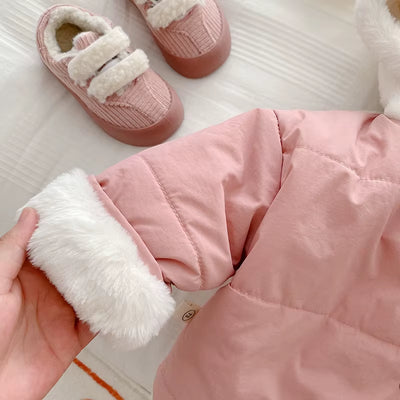 MILANCE Winter Baby Girls Clothes Fur Lining Hoodie Jacket Cotton Fleece Boys Coat