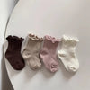 5 Pairs/Lot  New Spring Baby Socks Kids Cute Solid Color in Tube Socks Children Girls Socks