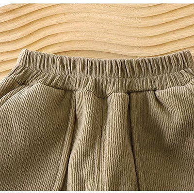 Winter Kids Sweatpants 1-8T Solid Color Thicken Girls Trousers Loose Boys Leisure Pants Korean Children Fleece Trousers