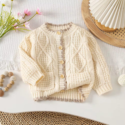Autumn Children Girls Sweater Loose Solid Single Breasted Infant Babys Girls Knitwear Floral Embroidery Toddler Girls Cardigan