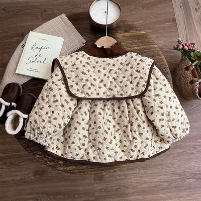 Girls' Cotton Coat Forest Style Children'S Winter Clothes, New Styles of Girls' Baby Cotton Jacket, Autumn and Winter