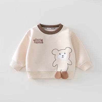 New Autumn Baby Hoodie 9M-4T Cute Leisure Kids Bear Pullover Korean Version Loose Girls Sweatshirt Children Clothes