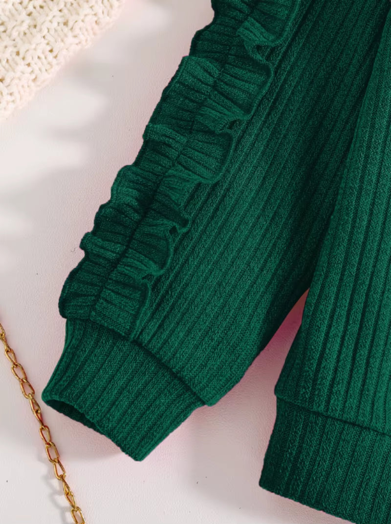 Spring and Autumn Children Fashion Sports Set Girls Sweater + Casual Pants Two-Piece Girls Cartoon Heart Printed Clothing