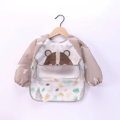 Waterproof Full Sleeve Baby Bibs Children Apron Long Sleeve Feeding Smock Kids Eating Breastplate Infant Scarf Clothing