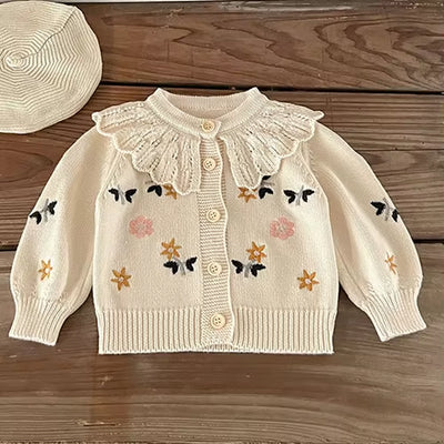 2025 New Autumn 0-3Yrs Toddler Baby Girl Knitting Cardigan Coat Long Sleeved Solid Color Newborn Baby Girls Sweater Coat