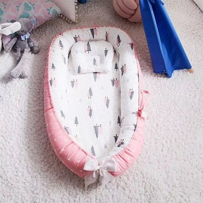 Travel Bed Infant Toddler Cotton Cradle for Newborn Baby Bed Bassinet Bumper New 85*50Cm Baby Nest Bed with Pillow Portable Crib