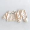 2024 Autumn Children'S Clothing Set 0-4Y Girls Embroider Doll Collar Hoodies Suit Kid'S Pullover and Pants 2Pcs