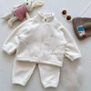 New Autumn Kids Clothes Set 2-7T Solid Color Girls Thicken Jacket+Pants Candy Color Cute Children Outfit 2PCS