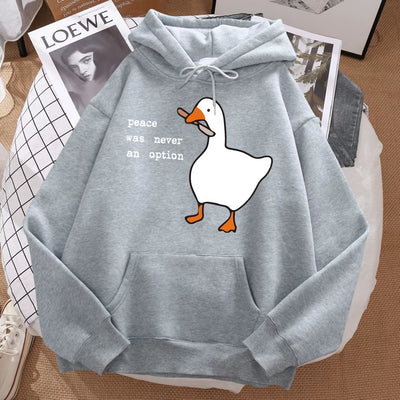 Peace Was Never an Option Printed Sweatshirt Men Street Oversize Autumn Hooded Hipster Soft Hoodies Hip Hop Warm Sportswears