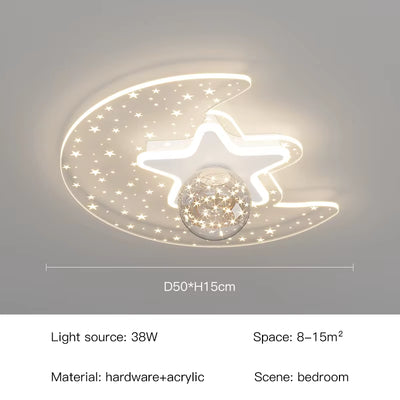 Modern LED Ceiling Lamp Nordic Creative Cartoon Starry Sky Children'S Room Chandelier Applicable to Bedroom and Study Lamps 2023