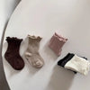 5 Pairs/Lot  New Spring Baby Socks Kids Cute Solid Color in Tube Socks Children Girls Socks