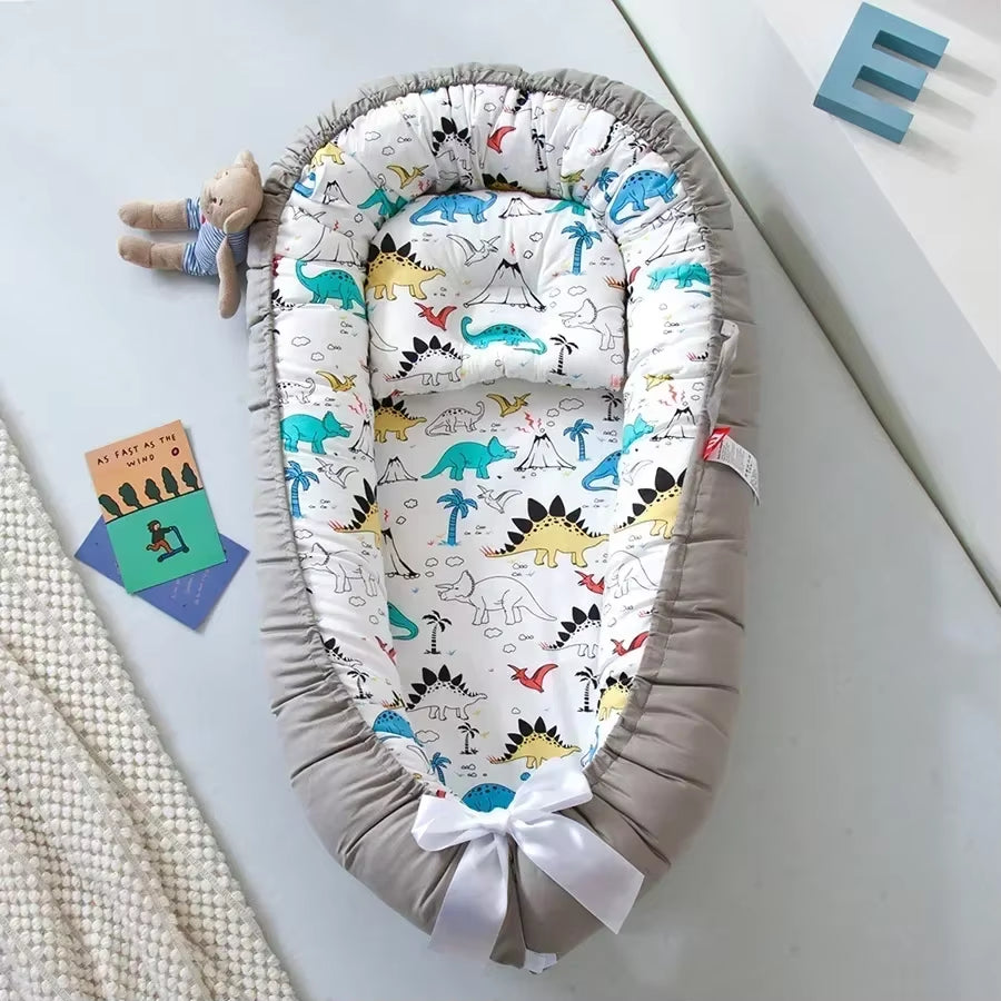 Travel Bed Infant Toddler Cotton Cradle for Newborn Baby Bed Bassinet Bumper New 85*50Cm Baby Nest Bed with Pillow Portable Crib