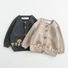 0-3 Y 2024 Autumn Baby Sweater Infant Girls Mushroom Embroidery Cardigan Toddler Boys Knitted Coat Optional Bodysuit