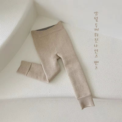 Kids Pants Solid Girls Tights Fur Lining Pantyhose High Elastic Girl Skinny Leggings for 3-12Y