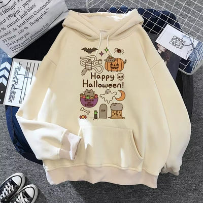 Women'S Cat Hooded Sweatshirt 2024 Cartoon Costume Korean Harajuku Kawai Style Oversized