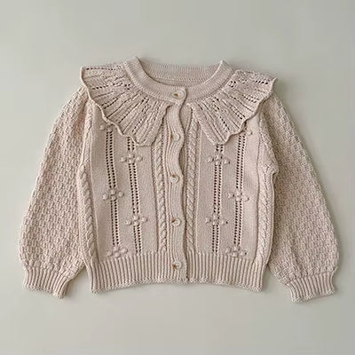 2025 New Autumn 0-3Yrs Toddler Baby Girl Knitting Cardigan Coat Long Sleeved Solid Color Newborn Baby Girls Sweater Coat