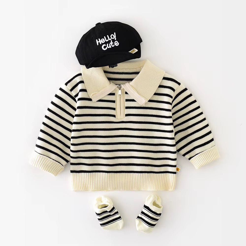 9M-3T Baby Sweaters Classical Striped Baby Boys Knitwear Toddler Girls Sweaters Boys Cardigans
