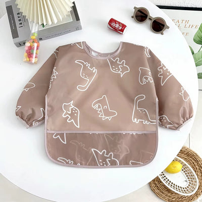 Waterproof Full Sleeve Baby Bibs Children Apron Long Sleeve Feeding Smock Kids Eating Breastplate Infant Scarf Clothing