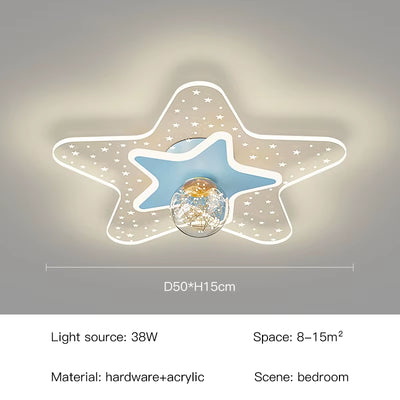 Modern LED Ceiling Lamp Nordic Creative Cartoon Starry Sky Children'S Room Chandelier Applicable to Bedroom and Study Lamps 2023