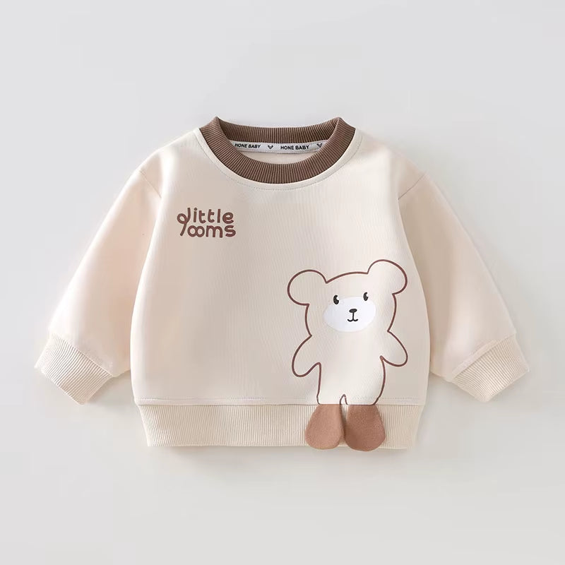 New Autumn Baby Hoodie 9M-4T Cute Leisure Kids Bear Pullover Korean Version Loose Girls Sweatshirt Children Clothes