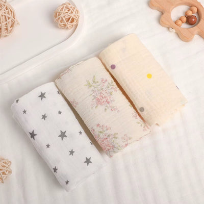 Soft Absorbent Gauze Cotton Baby Square Towels Infant Wash Hand Face Towels Crepe Muslin Saliva Wipe Face Cloths for Babies