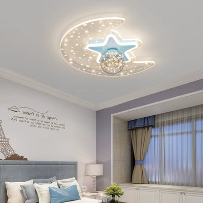 Modern LED Ceiling Lamp Nordic Creative Cartoon Starry Sky Children'S Room Chandelier Applicable to Bedroom and Study Lamps 2023