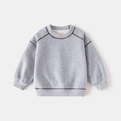 New Spring Kids Hoodie 2-6T Girls Cute Contrast Color Pullover Thin Style Children Loose Boys Sweatshirt