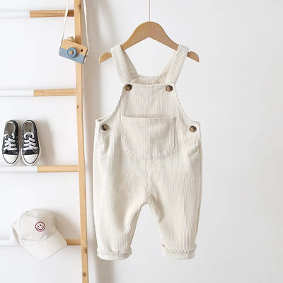 Baby Overalls Corduroy Jumpsuits Front Pocket Boys Pants 0-3 Y Kids Clothes