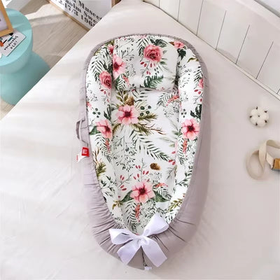 Travel Bed Infant Toddler Cotton Cradle for Newborn Baby Bed Bassinet Bumper New 85*50Cm Baby Nest Bed with Pillow Portable Crib
