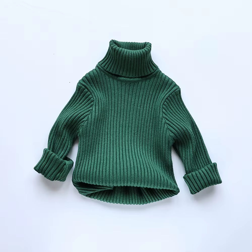 Autumn Soft Tight Unisex Kids Knitwear Sweaters Solid Multi Color Girls Sweater Brief Boys Pullover Turtleneck Outwear