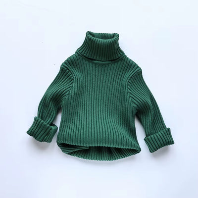 Autumn Soft Tight Unisex Kids Knitwear Sweaters Solid Multi Color Girls Sweater Brief Boys Pullover Turtleneck Outwear