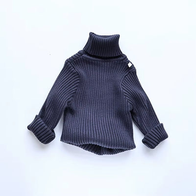 Autumn Soft Tight Unisex Kids Knitwear Sweaters Solid Multi Color Girls Sweater Brief Boys Pullover Turtleneck Outwear