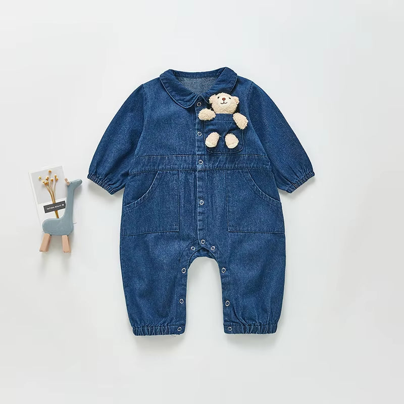 Spring Baby Clothing Rompers Denim Jumpsuit One Piece Outerwear