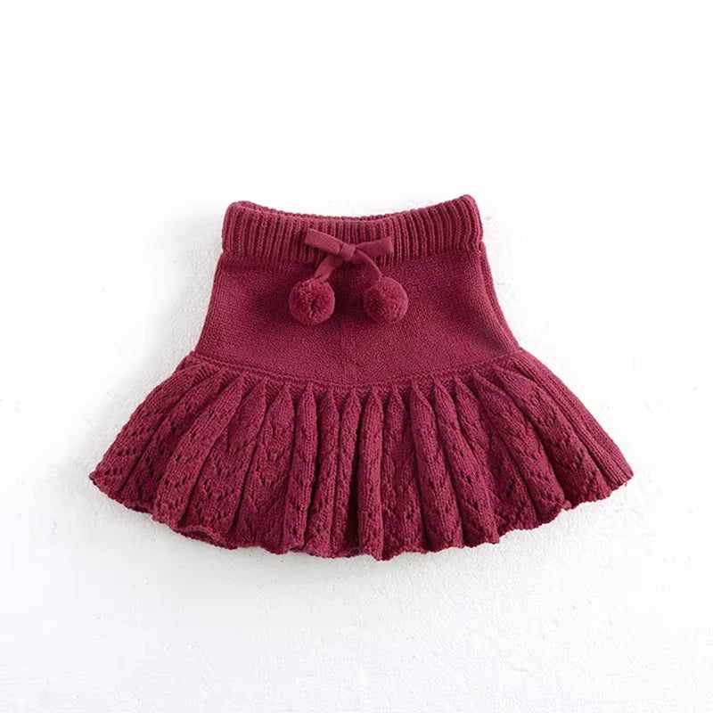 New Autumn Kids Sweater 6M-4T Cute Hollow-Out Fur Ball Girls Knitted Pullover Loose Sweet Korean Children Outwear