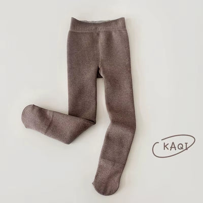 Kids Pants Solid Girls Tights Fur Lining Pantyhose High Elastic Girl Skinny Leggings for 3-12Y