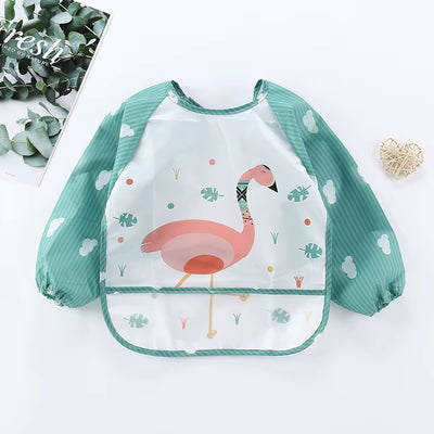 Waterproof Full Sleeve Baby Bibs Children Apron Long Sleeve Feeding Smock Kids Eating Breastplate Infant Scarf Clothing