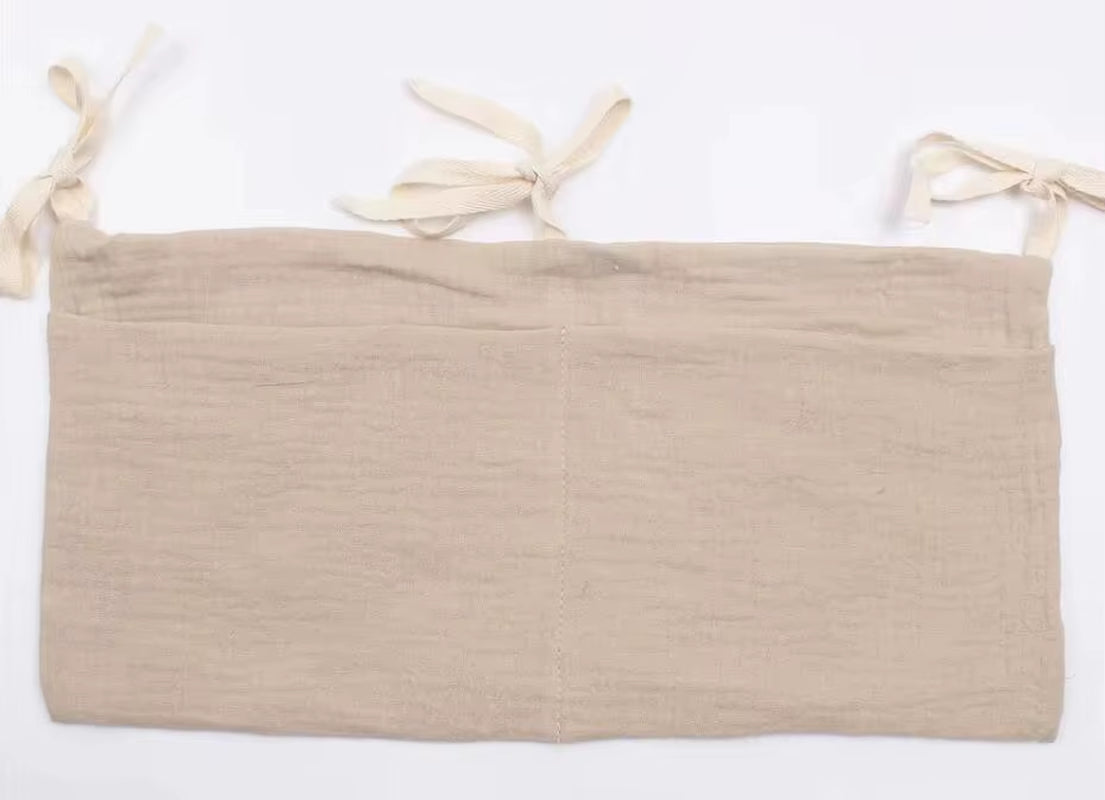 Baby Crib Organizer Cot Caddy Bed Storage Bag 2 Pockets Bedside Hanging Diaper Nursery Toys Bag Diapers Stroller Organize